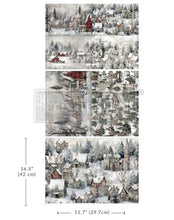 Load image into Gallery viewer, SILENT NIGHT Snow Village - Decoupage Fiber