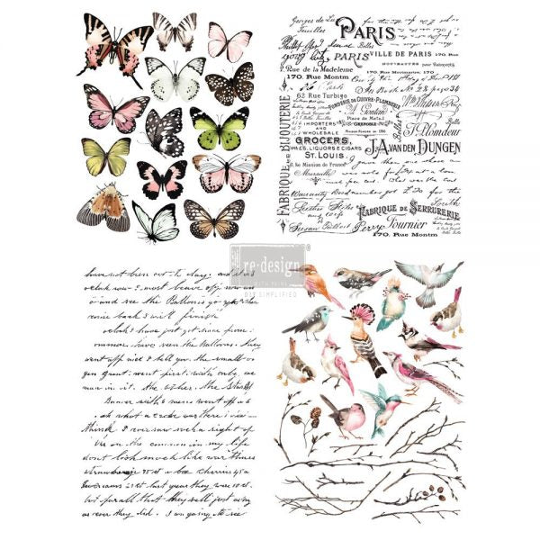 Parisian Butterflies Decor Transfer