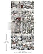SILENT NIGHT Snow Village - Decoupage Fiber