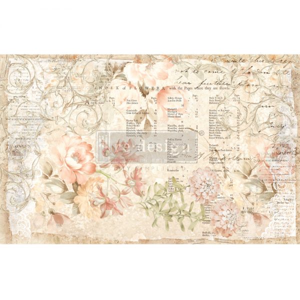 Decoupage Decor Tissue Paper - Floral Parchment