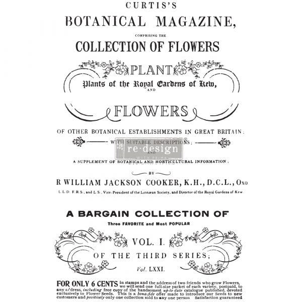 Botanical Magazine Decor Transfer