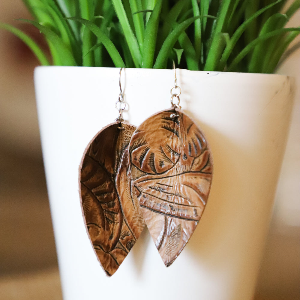 Rustic Leather Earrings