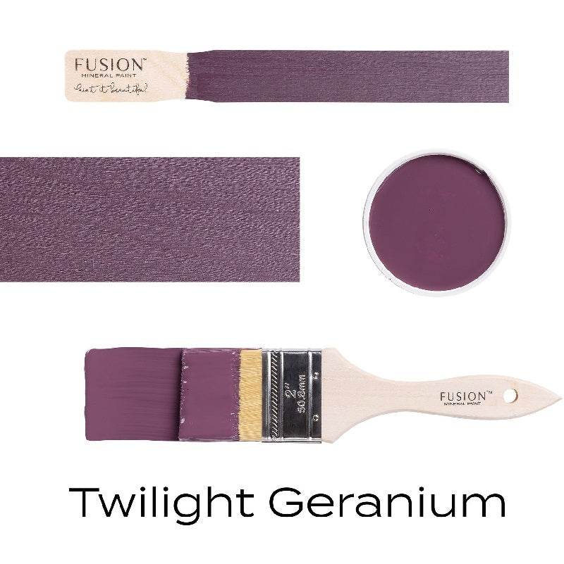 fusion paint Twilight Geranium swatches